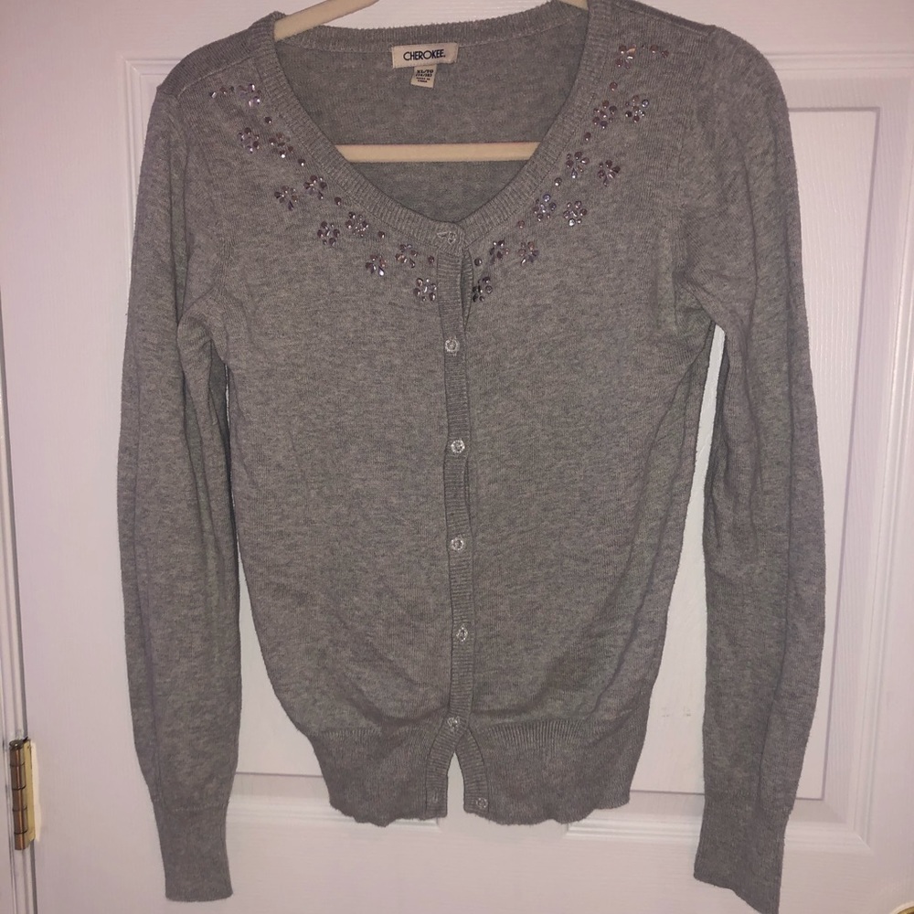 Gray cardigan